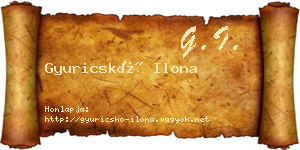 Gyuricskó Ilona névjegykártya